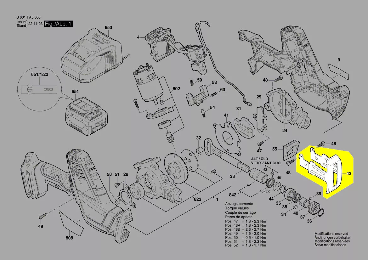 Pied / plaque de base scie sabre réf. 1 600 A00 Y06 Bosch